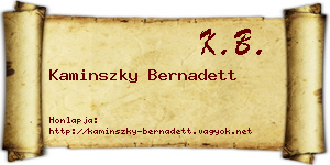 Kaminszky Bernadett névjegykártya