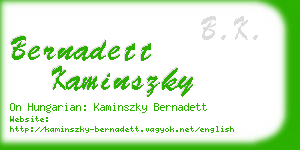 bernadett kaminszky business card